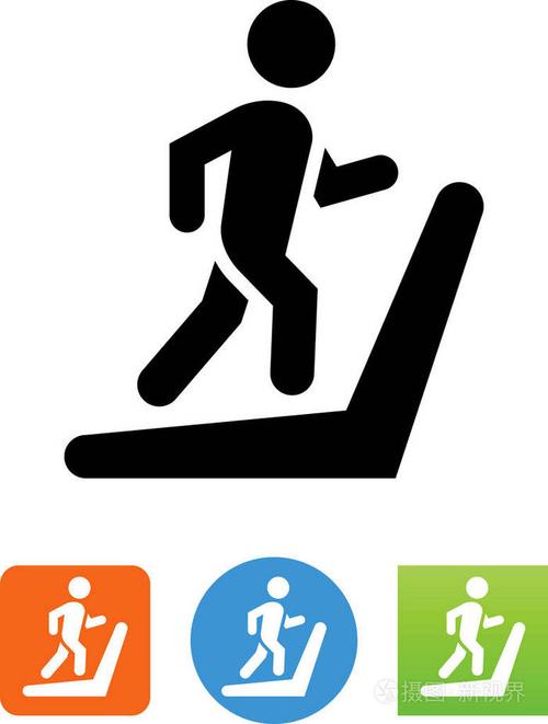 用跑步机运动矢量图标与运动摄影机，打造高效科学跑步体验